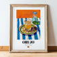 Orujo – Spanish Spirit Drink, Beach Bar Art, in wooden frame leaning on the floor