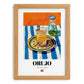 Orujo – Spanish Spirit Drink, Beach Bar Art, set in oak frame