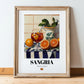 Sangria – Spanish Cocktail Drink, Rooftop Terrace Poster, in wooden frame leaning on the floor