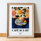 Café au Lait – French Coffee, Café Painting, in wooden frame leaning on the floor
