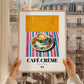 Café Crème – French Coffee, Espresso Bar Wall Art, styled in a charming Paris street view