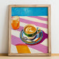 Café Allongé – French Coffee, Coffeehouse Poster, no-text version framed in wood