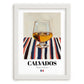 Calvados – French Spirit Drink, Beach Bar Illustration, placed in minimal white frame