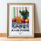 Jus de Pomme – French Beverage Drink, Jazz Bar Poster, in wooden frame leaning on the floor