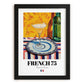 French 75 – French Cocktail Drink, Sky Bar Art, in sleek black frame