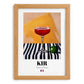 Kir – French Cocktail Drink, Beach Bar Still Life, set in oak frame