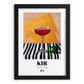 Kir – French Cocktail Drink, Beach Bar Still Life, in sleek black frame