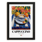 Cappuccino – Italian Coffee, Café Print, in sleek black frame