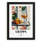 Grappa – Italian Spirit Drink, Hotel Lobby Wall Decor, in sleek black frame