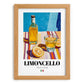 Limoncello – Italian Liqueur Drink, Rooftop Terrace Wall Art, set in oak frame