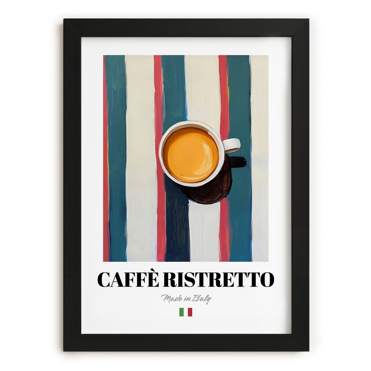 Caffè Ristretto – Italian Coffee, Street Café Poster, in sleek black frame