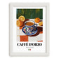 Caffè d'Orzo – Italian Cocktail Drink, Sky Bar Print, placed in minimal white frame