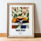 Nocino – Italian Liqueur Drink, Rooftop Terrace Print, in wooden frame leaning on the floor