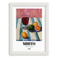Mirto – Italian Liqueur Drink, Sky Bar Illustration, placed in minimal white frame