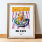 Bicerin – Italian Coffee, Café Poster, in wooden frame leaning on the floor