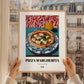 Pizza Margherita – Italian Pizza, Trattoria Poster, styled in a charming Paris street view