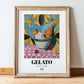 Gelato – Italian Ice Cream Gelato, Gelateria Art, in wooden frame leaning on the floor