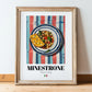 Minestrone – Italian Soup Dish, Café Painting, in wooden frame leaning on the floor