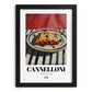 Cannelloni – Italian Pasta, Trattoria Poster, in sleek black frame