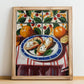 Crostini – Italian Snack Dish, Restaurant Print, no-text version framed in wood