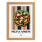 Pizza Caprese – Italian Pizza, Pizzeria Poster, set in oak frame
