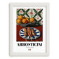 Arrosticini – Italian Meat Dish, Tavern Illustration, placed in minimal white frame