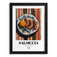 Salsiccia – Italian Meat Dish, Farmhouse Kitchen Wall Decor, in sleek black frame