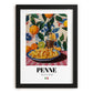 Penne – Italian Pasta, Ristorante Art, in sleek black frame