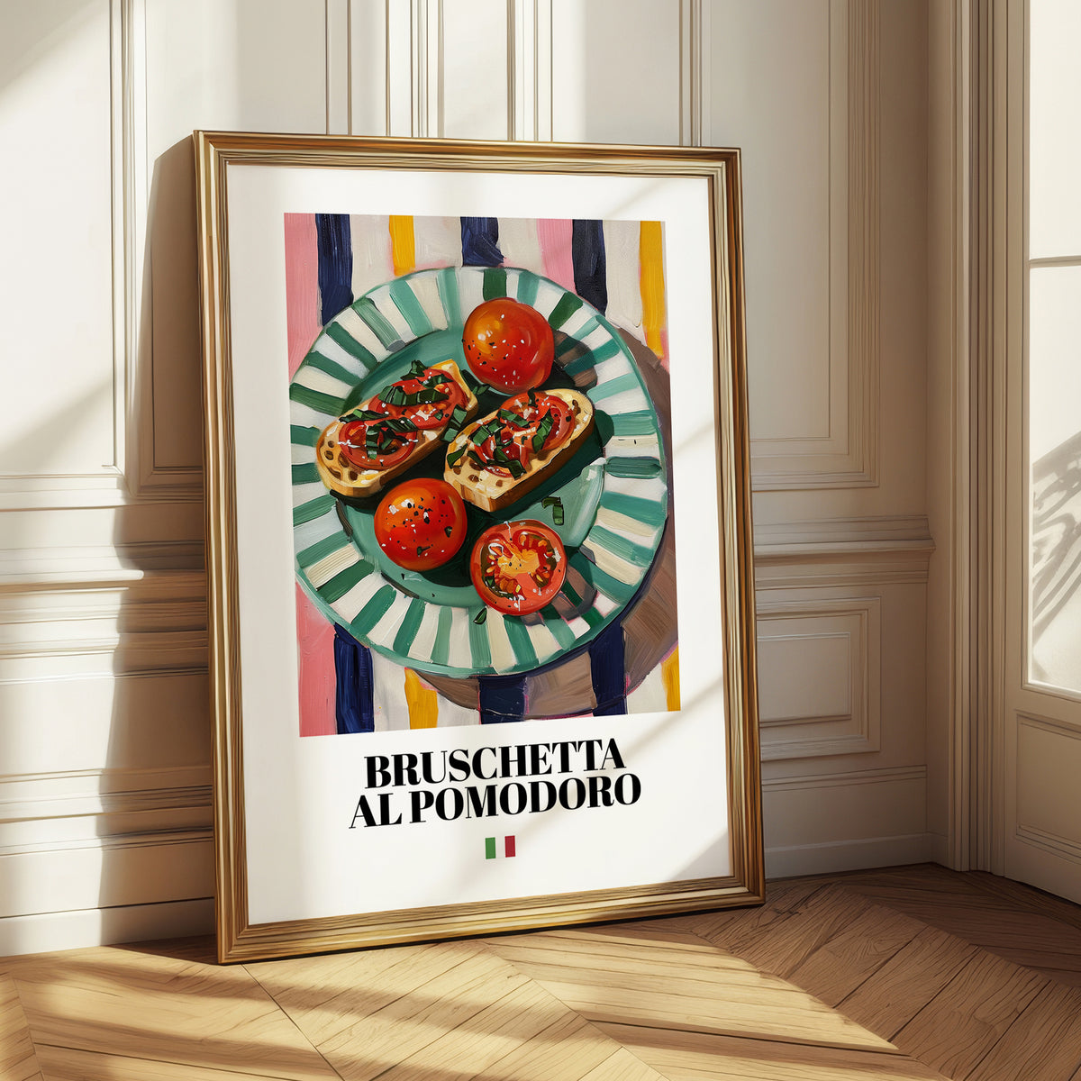 Bruschetta al pomodoro – Italian Snack Dish, Restaurant Illustration