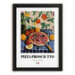Pizza prosciutto – Italian Pizza, Restaurant Art, in sleek black frame