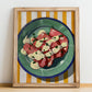 Vitello Tonnato – Italian Meat Dish, Restaurant Poster, no-text version framed in wood