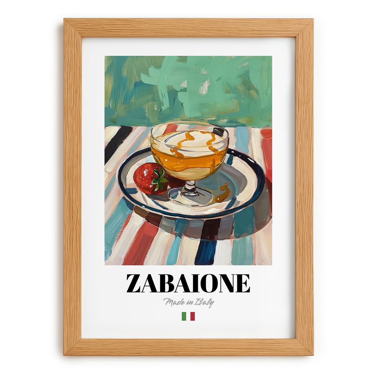 Zabaione – Italian Dessert Dish, Café Still Life, set in oak frame