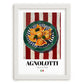 Agnolotti – Italian Pasta, Ristorante Wall Art, placed in minimal white frame