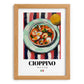 Cioppino – Italian Soup Dish, Farmhouse Kitchen Poster, set in oak frame