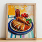 Peking Duck – Oil Painting, Chinese Food Wall Decor, no-text version framed in wood