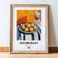 Sesame Balls (Jiān Dùi) – Oil Painting, Chinese Dessert Illustration, in wooden frame leaning on the floor