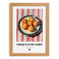 Croquetas de Jamón – on Striped Tablecloth, Spanish Food Still Life, set in oak frame