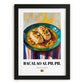 Bacalao al Pil Pil – Oil Painting, Spanish Food Poster, in sleek black frame