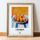 Churros – Colorful Oil Painting, Spanish Dessert Wall Art, in wooden frame leaning on the floor