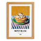 Mont-Blanc – Colorful Oil Painting, French French Dessert Poster, set in oak frame