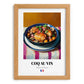 Coq au Vin – Art, French Food Wall Decor, set in oak frame
