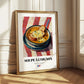 Soupe à l’Oignon – on Striped Tablecloth, French Food Poster