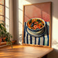 Bouillabaisse – on Striped Tablecloth, French Food Wall Art, clean layout with no caption
