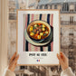 Pot-au-feu – on Striped Tablecloth, French Food Painting, styled in a charming Paris street view