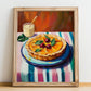 Tarte Tatin – Colorful Oil Painting, French French Dessert Still Life, no-text version framed in wood