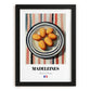 Madeleines – on Striped Tablecloth, French French Pastry Wall Decor, in sleek black frame