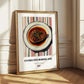Entrecôte Bordelaise – on Striped Tablecloth, French Food Illustration