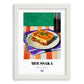 Moussaka – Oil Painting, Greek Food Painting, placed in minimal white frame
