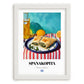 Spanakopita – Oil Painting, Greek Pastry Wall Decor, placed in minimal white frame