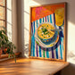 Avgolemono Soup – Colorful Oil Painting, Greek Food Still Life, clean layout with no caption